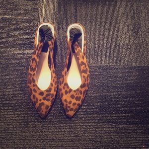 Leopard slingback heels